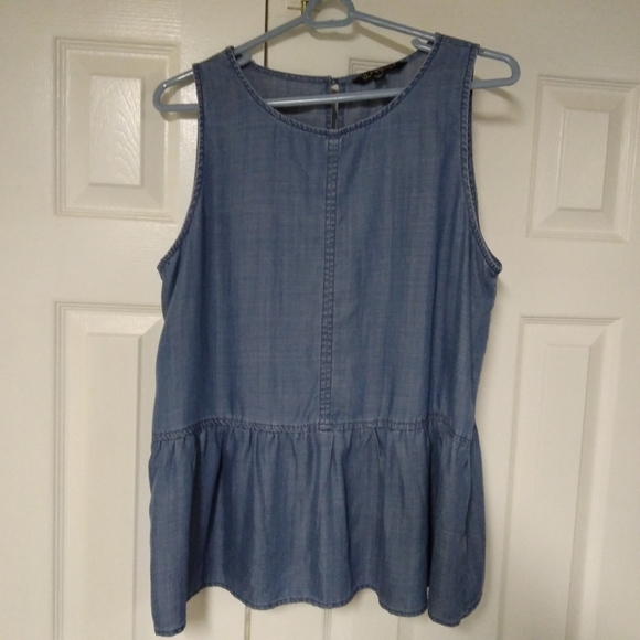 Velvet Heart Tops - Velvet Heart Blue Tencil Sleeveless Top L
